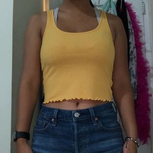 Mustard yellow cropped tank top